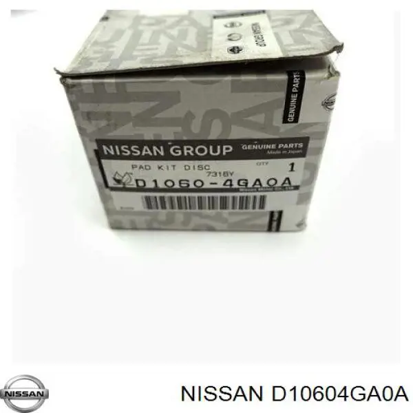 Колодки гальмівні передні, дискові D10604GA0A Nissan