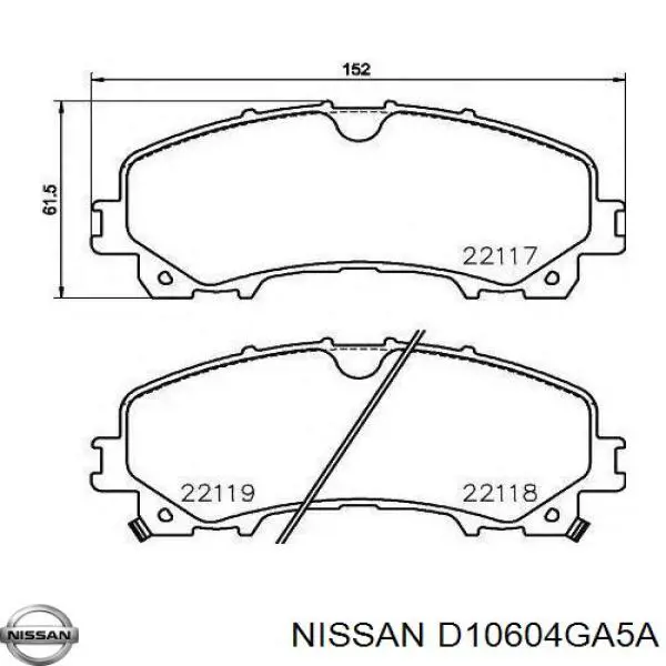 Гальмівні колодки Nissan/Infiniti D10604GA5A ціна, від 53.05 USD