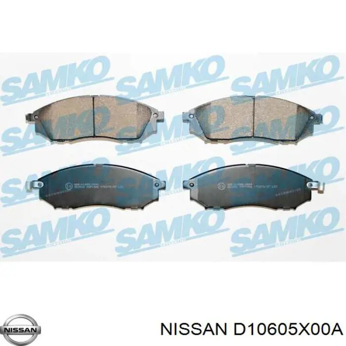 D10605X00A Nissan/Infiniti Передні гальмівні колодки