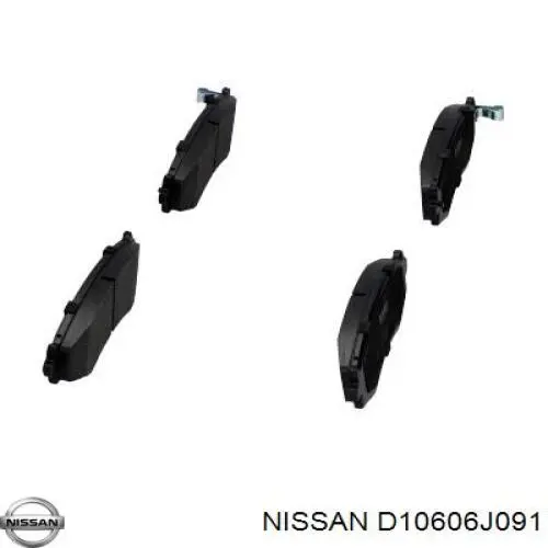 D10606J091 Nissan колодки гальмівні передні, дискові