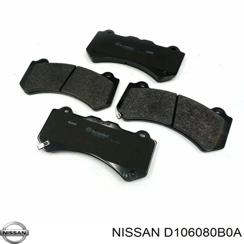 D106080B0A Nissan колодки гальмівні передні, дискові