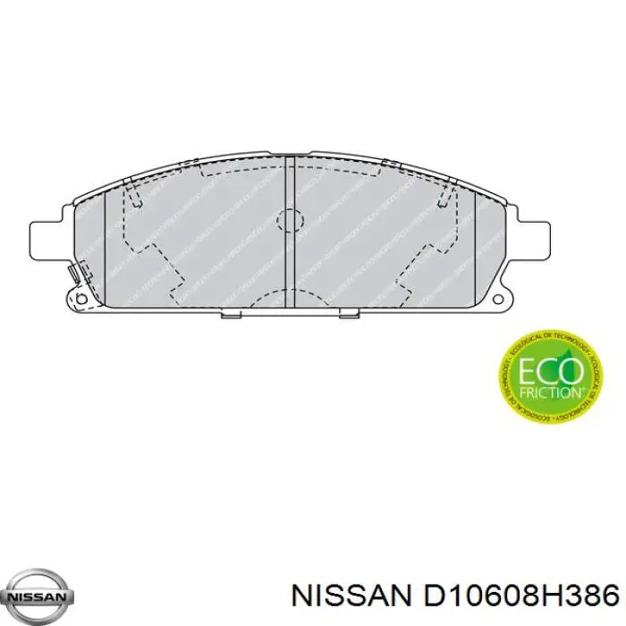 Гальмівні колодки Nissan/Infiniti D10608H386 ціна, від 23.02 USD