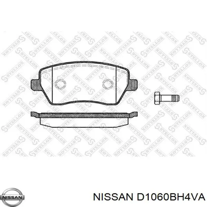 D1060BH4VA Nissan колодки гальмівні передні, дискові