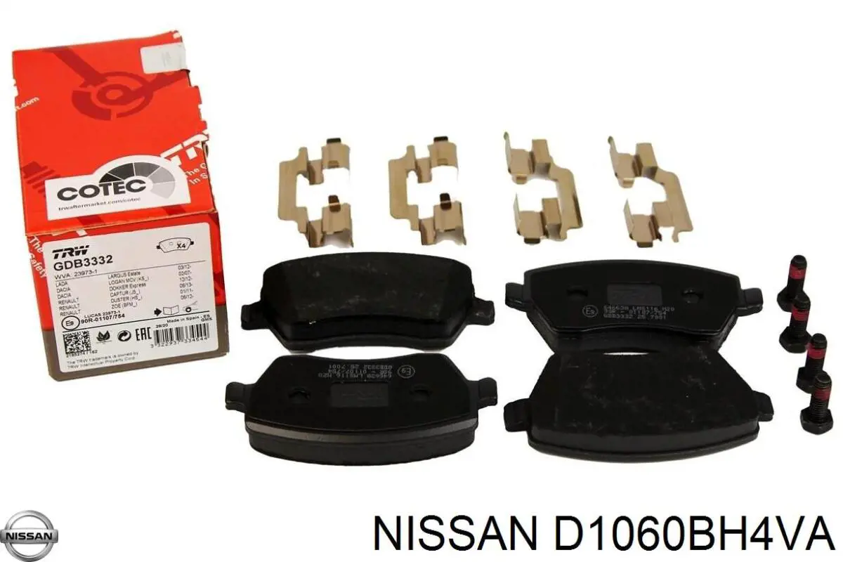 Гальмівні колодки Nissan/Infiniti D1060BH4VA ціна, від 20.43 USD