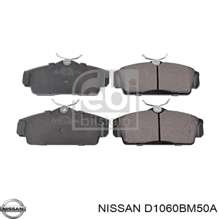 D1060BM50A Nissan колодки гальмівні передні, дискові