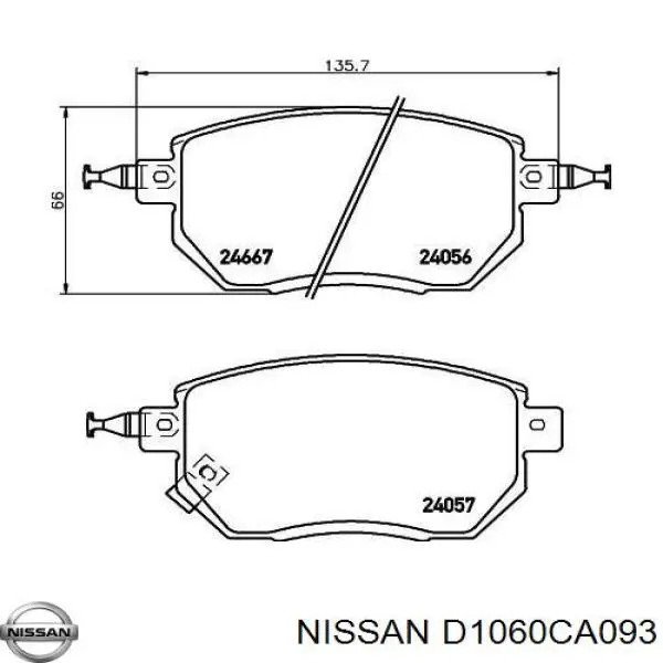 Гальмівні колодки Nissan/Infiniti D1060CA093 ціна, від 25.30 USD