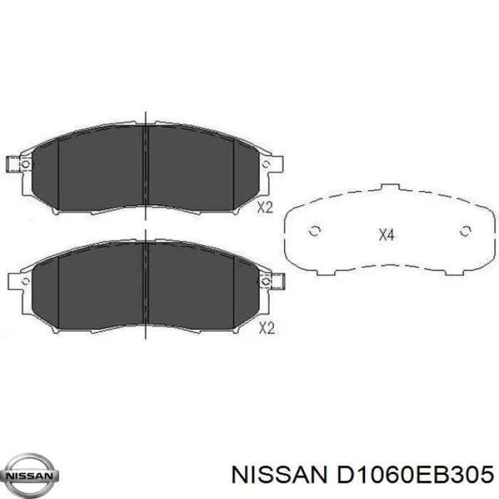 Гальмівні колодки Nissan/Infiniti D1060EB305 ціна, від 31.82 USD