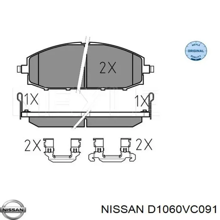 Гальмівні колодки Nissan/Infiniti D1060VC091 ціна, від 30.98 USD