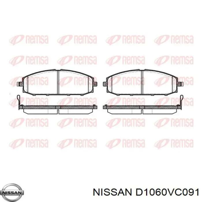 Купити D1060VC091 Nissan/Infiniti Колодки гальмівні передні, дискові