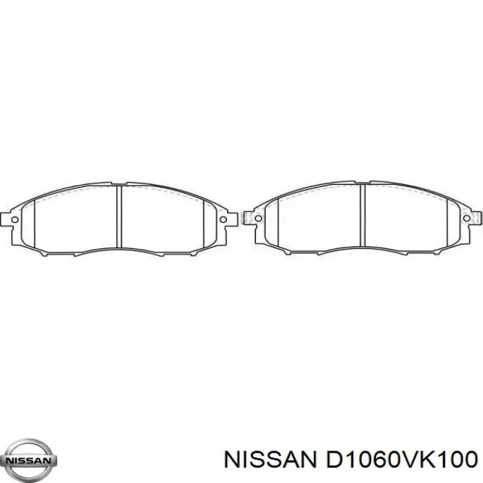 Купити D1060VK100 Nissan/Infiniti Колодки гальмівні передні, дискові