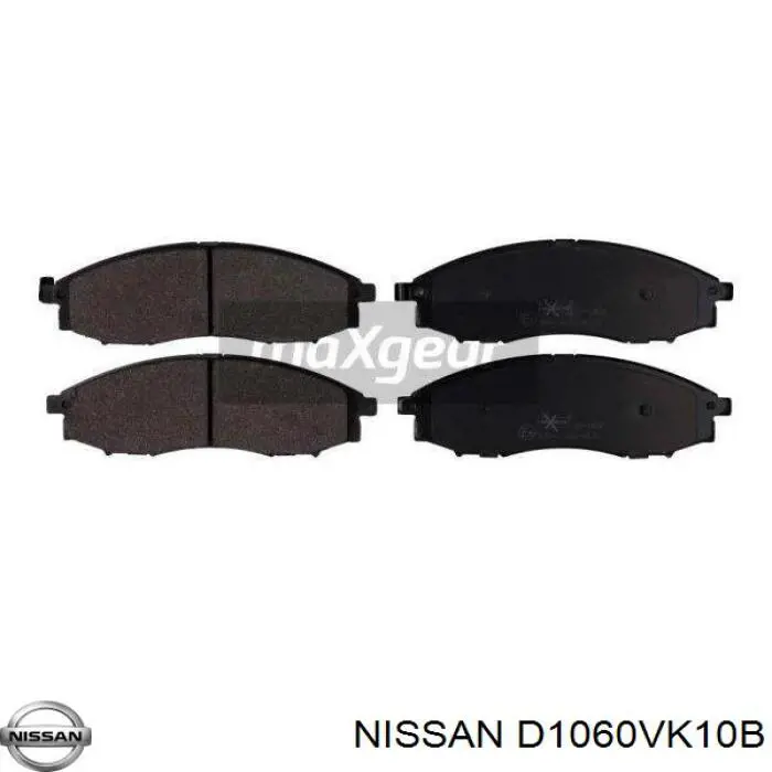 Купити D1060VK10B Nissan/Infiniti Колодки гальмівні передні, дискові