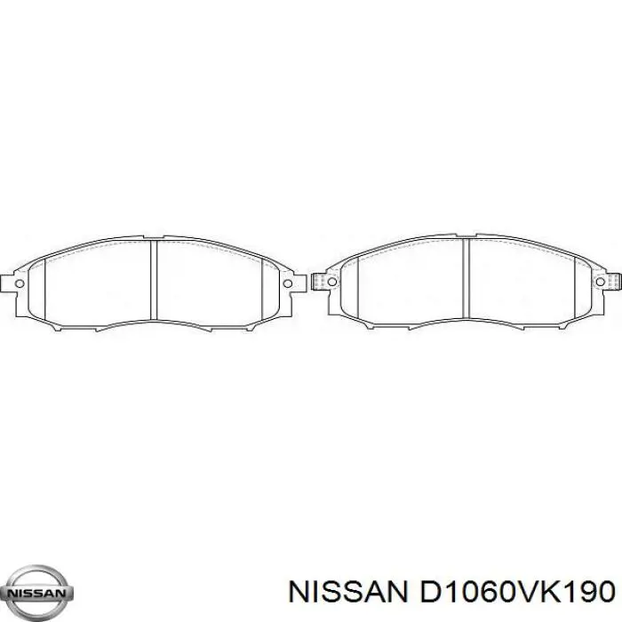 Купити D1060VK190 Nissan/Infiniti Колодки гальмівні передні, дискові