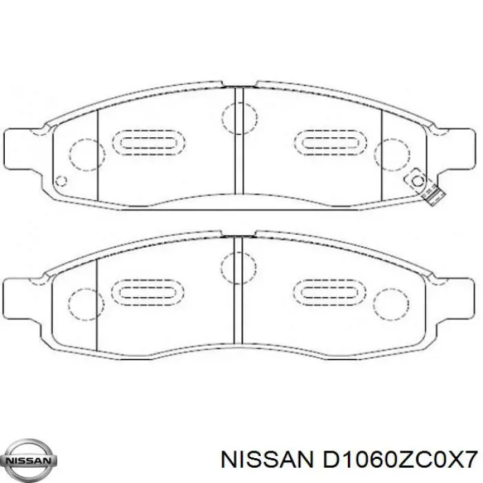 Передні тормозні колодки D1060ZC0X7 Nissan/Infiniti