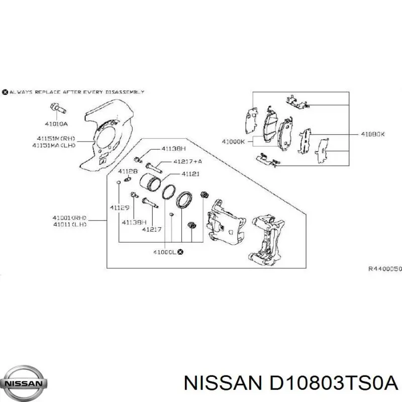  D10803TS0A Nissan