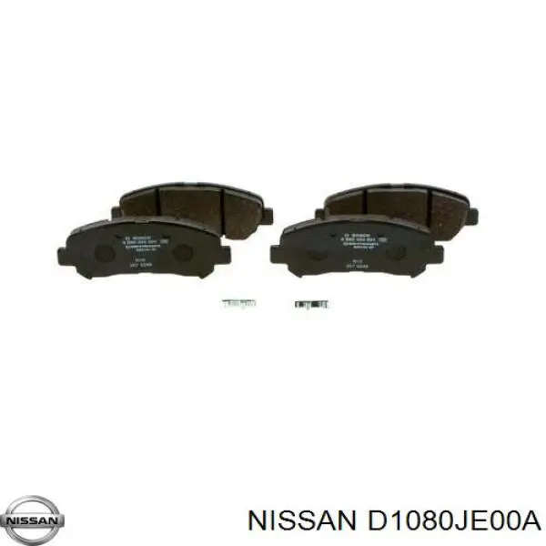 D1080JE00A Nissan комплект пружинок кріплення дискових колодок, передніх