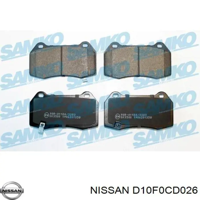 Купити D10F0CD026 Nissan/Infiniti Колодки гальмівні передні, дискові