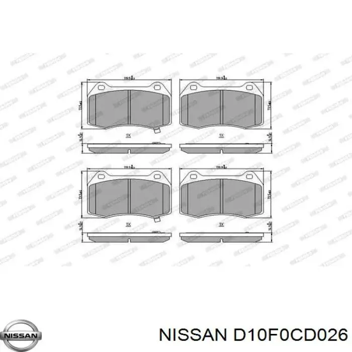 D10F0CD026 Nissan/Infiniti Передні гальмівні колодки