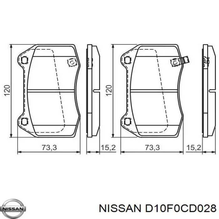 Передні тормозні колодки D10F0CD028 Nissan/Infiniti