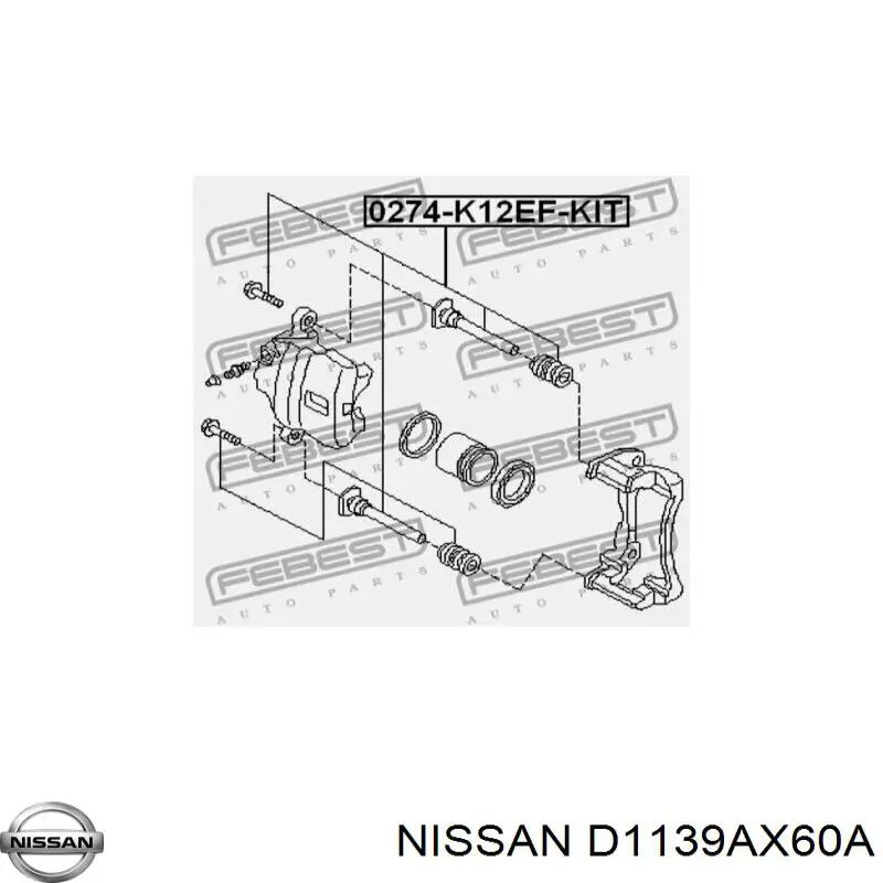 Купити D1139AX60A Nissan/Infiniti Ремкомплект переднього супорту