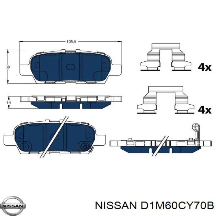 Купити D1M60CY70B Nissan/Infiniti Колодки гальмівні передні, дискові