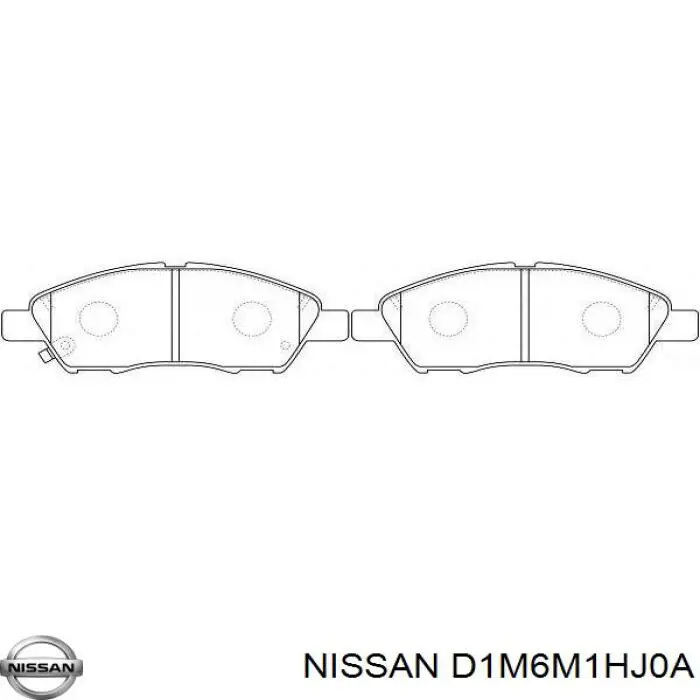 D1M6M1HJ0A Nissan колодки гальмівні передні, дискові