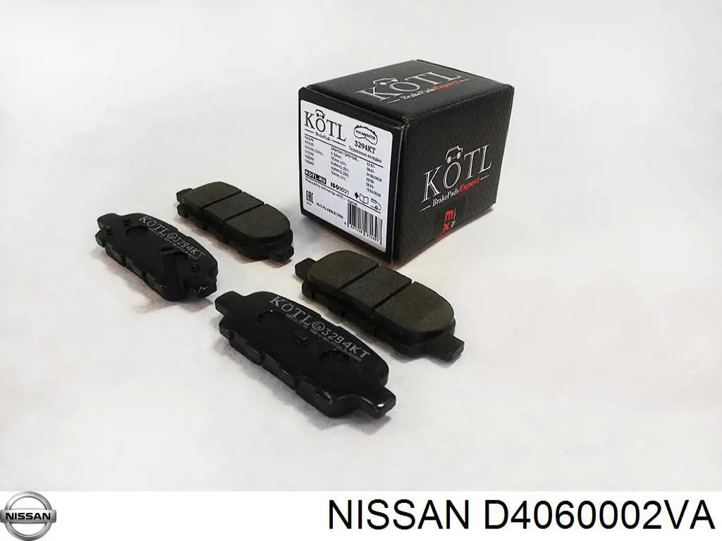 D4060002VA Nissan/Infiniti Колодки гальмівні задні, дискові