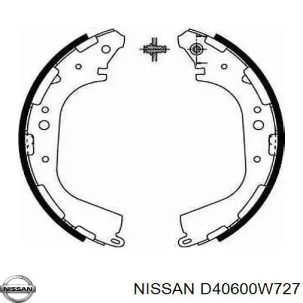 D40600W727 Nissan колодки гальмові задні, барабанні
