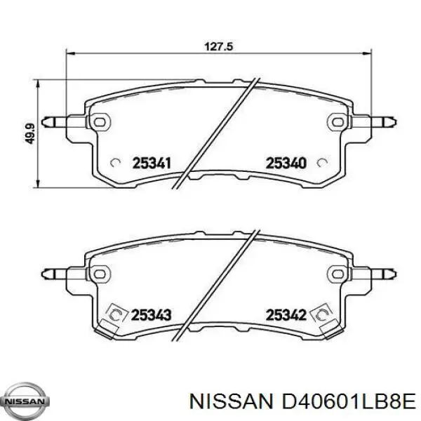 Задні гальмівні колодки D40601LB8E Nissan/Infiniti
