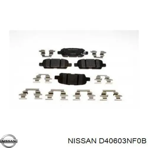 D40603NF0B Nissan колодки гальмові задні, дискові