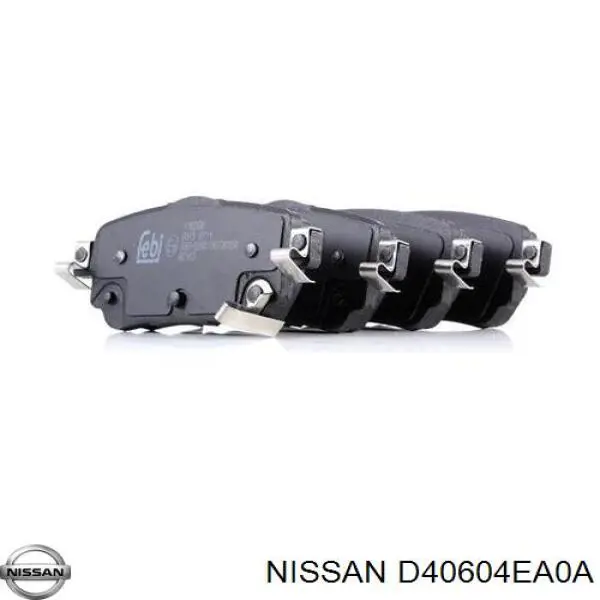D40604EA0A Nissan колодки гальмові задні, дискові