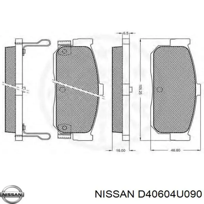 Задні гальмівні колодки Nissan/Infiniti D40604U090 ціна, від 15.85 USD