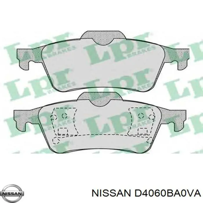 Колодки гальмові задні, дискові D4060BA0VA Nissan