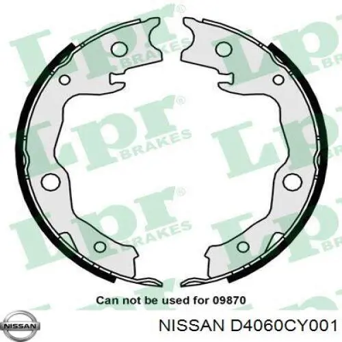 Колодки ручника / стоянкового гальма Nissan/Infiniti D4060CY001 ціна, від 17.57 USD