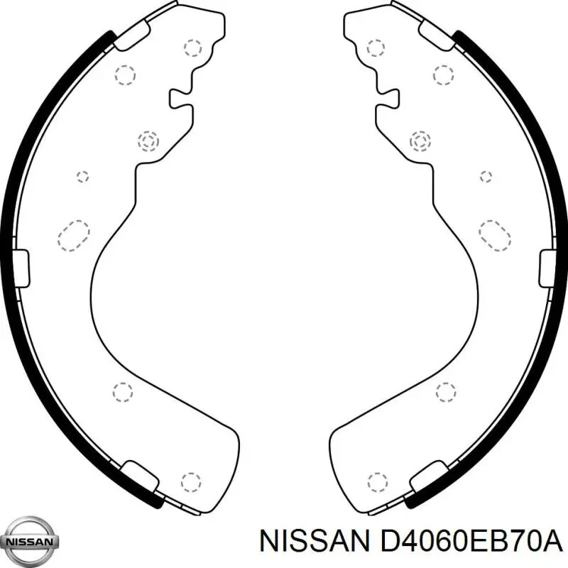 D4060EB70A Nissan колодки гальмові задні, барабанні