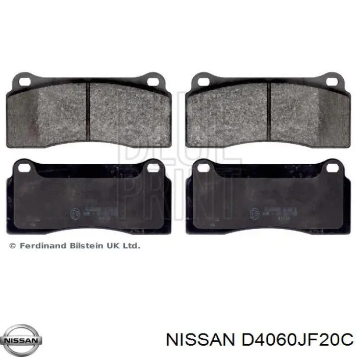 Задні гальмівні колодки D4060JF20C Nissan/Infiniti