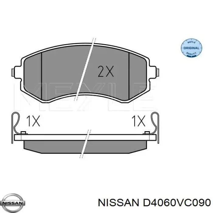 Купити D4060VC090 Nissan/Infiniti Колодки гальмівні передні, дискові