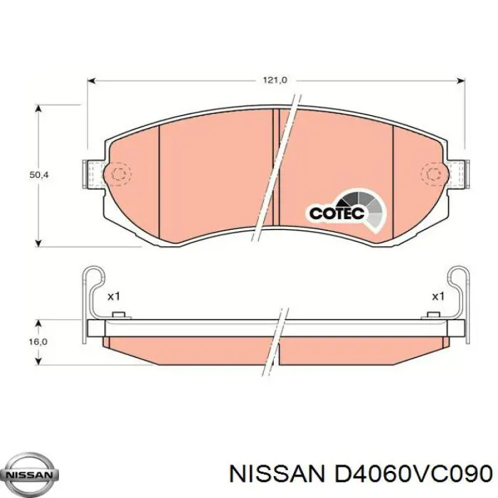 Гальмівні колодки Nissan/Infiniti D4060VC090 ціна, від 20.32 USD