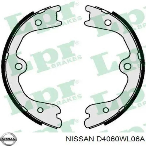 Колодки ручника/стоянкового гальма D4060WL06A Nissan