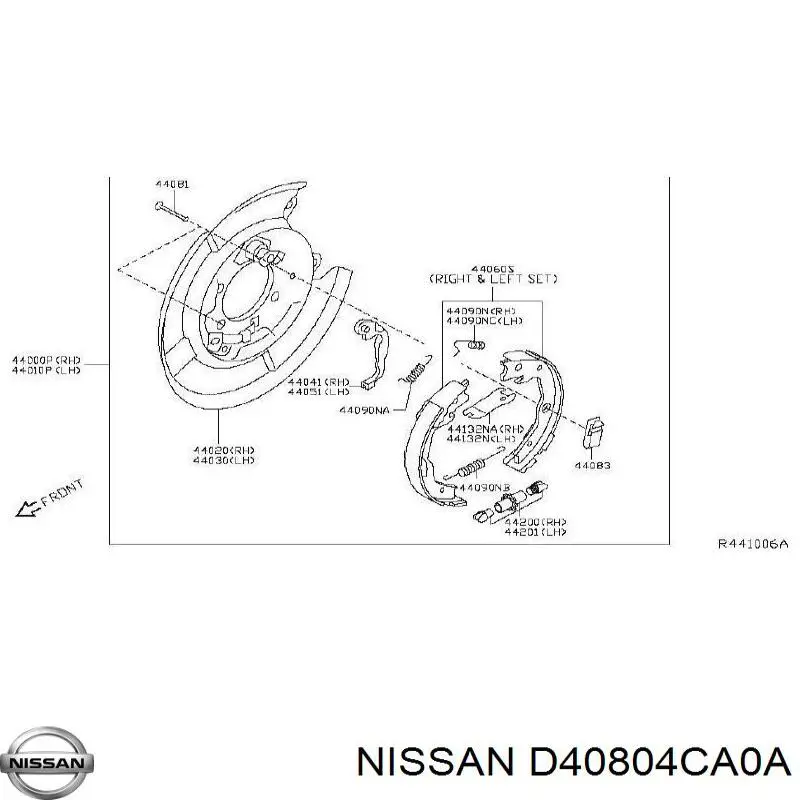 D40804CA0A Nissan/Infiniti Пластина протискрипна кріплення гальмівної колодки, задня