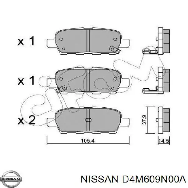 Купити D4M609N00A Nissan/Infiniti Задні колодки