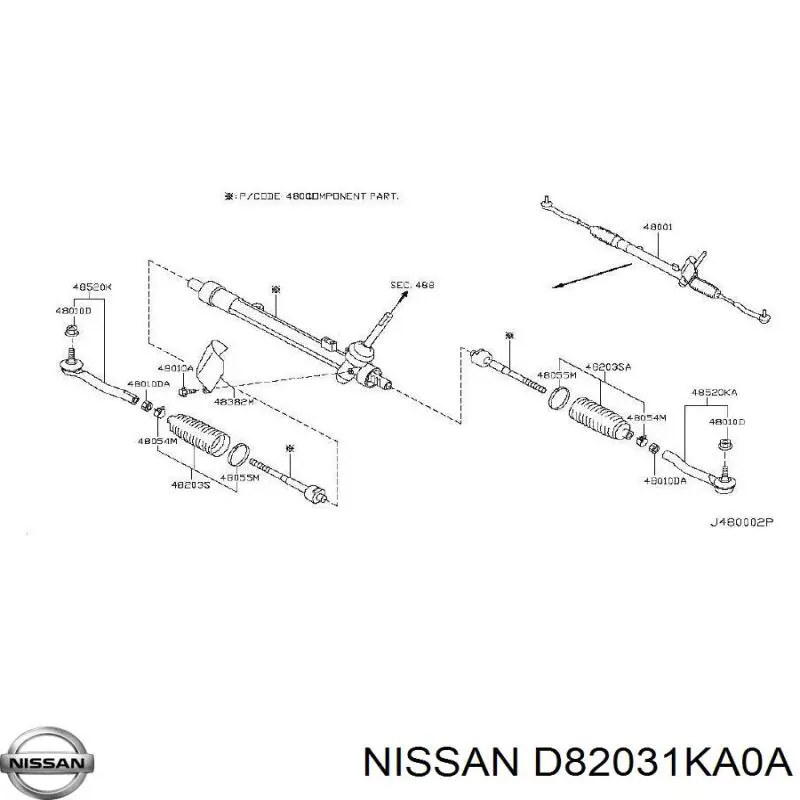 Пильник рульової тяги Nissan/Infiniti D82031KA0A ціна, від 12.67 USD
