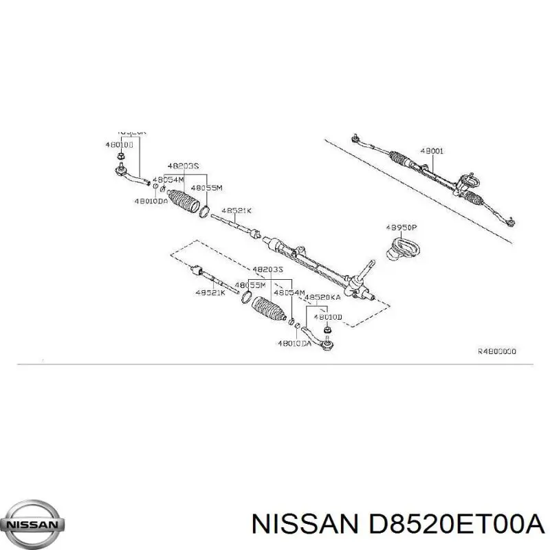Рульовий наконечник D8520ET00A Nissan/Infiniti