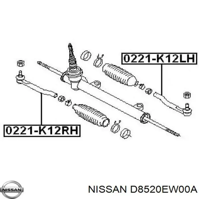D8520EW00A Nissan накінечник рульової тяги, зовнішній