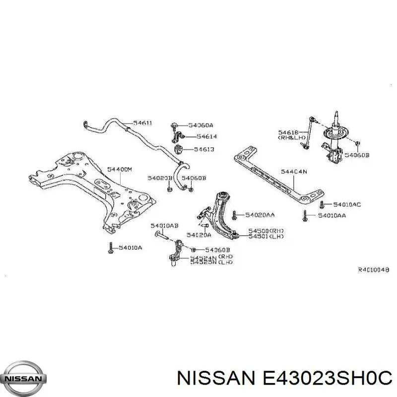 Купити E43029AM0B Nissan/Infiniti Амортизатор передній, правий