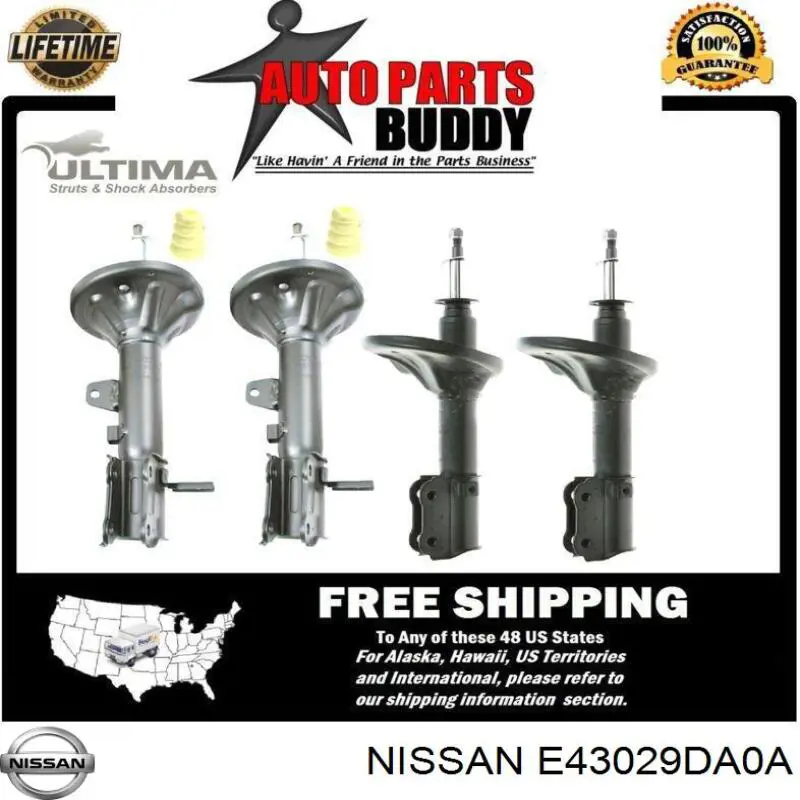 Амортизатор передній, правий Nissan/Infiniti E43029DA0A ціна, від 354.36 USD