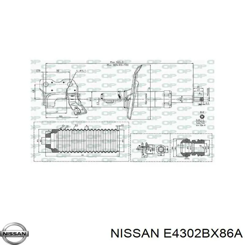 E4302BX86A Nissan/Infiniti Амортизатор передньої підвіски