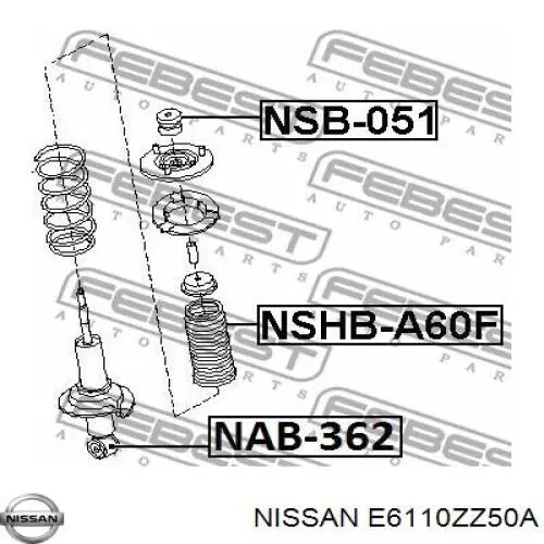 E6110ZC00A Nissan амортизатор передній