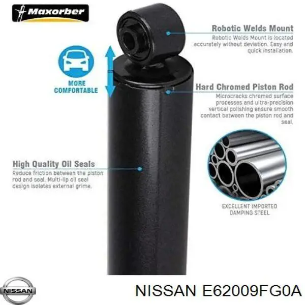 Купити E62009FG0A Nissan/Infiniti Стійка амортизатора задня