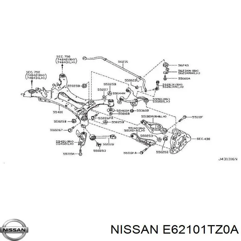 E62101TZ0A Nissan/Infiniti Амортизатори задні