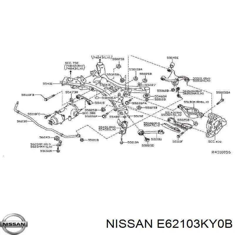Амортизатор задній Nissan/Infiniti E62103JV0B ціна, від 38.12 USD